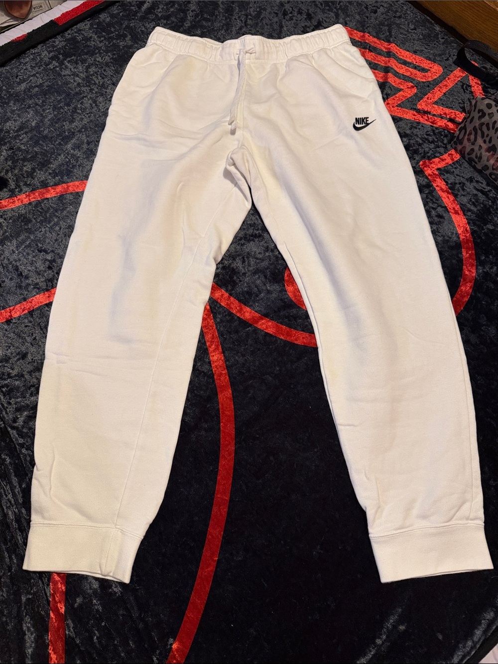 Nike Cream/White Jogger Sweatpants with Black Logo